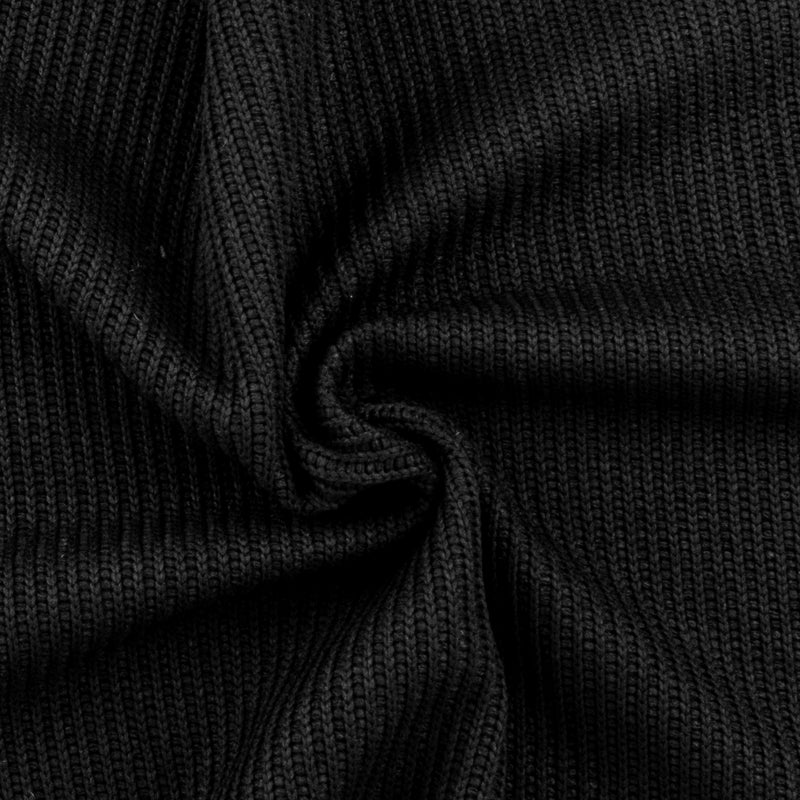 Tricot côtelé pour chandail - MANCHESTER - 002 - Noir