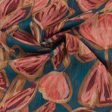 Chiffon avec Imprimé métallique - CANNES - 002 - Abstrait Floral - Vin