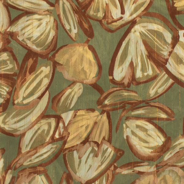 Chiffon with Metallic Print - CANNES - 003 - Floral Abstract - Buff