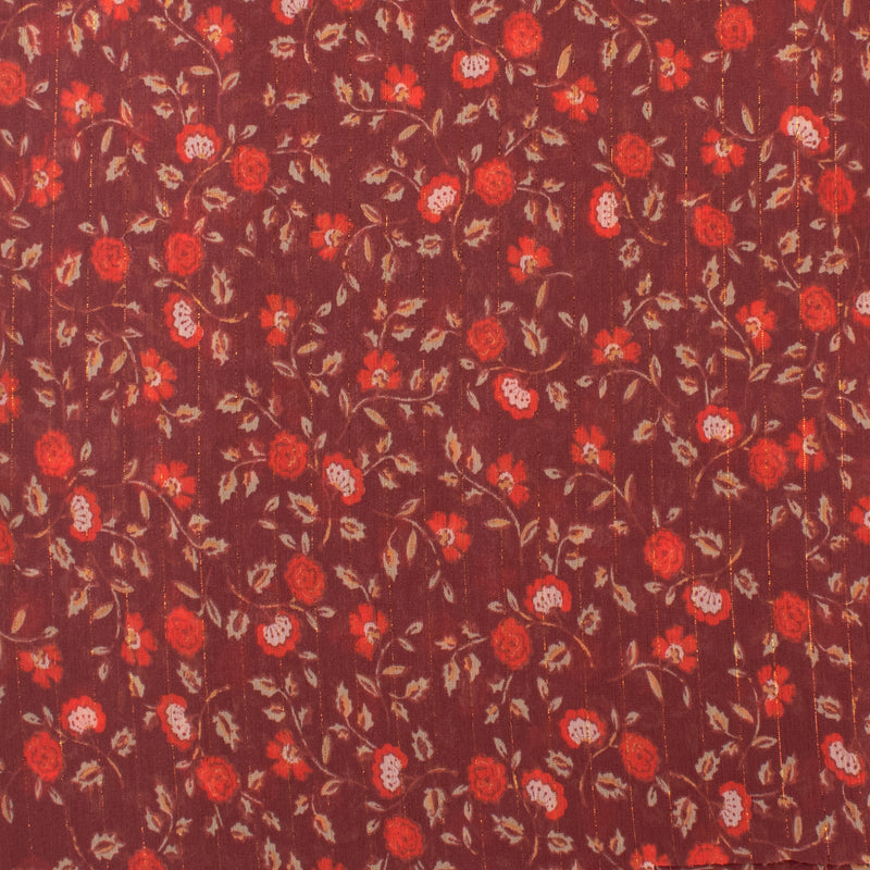 Chiffon avec Imprimé métallique - CANNES - 005 - Calicot - Vin Profond