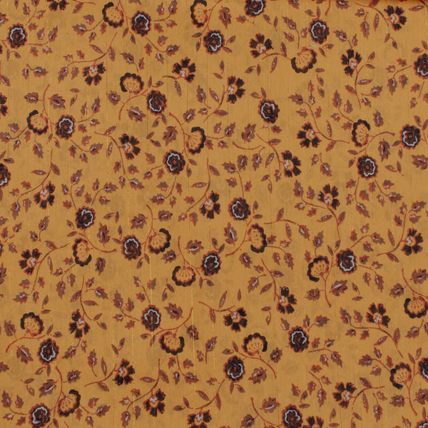 Chiffon with Metallic Print - CANNES - 006 - Calico - Mustard