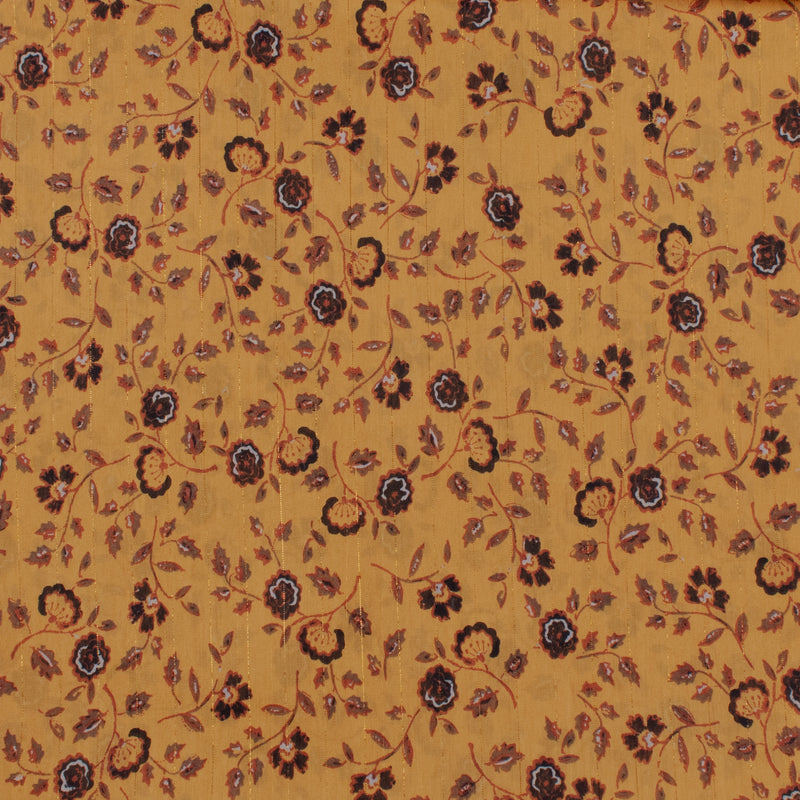 Chiffon avec Imprimé métallique - CANNES - 006 - Calicot - Mutarde