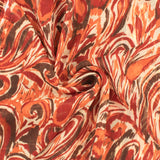 Chiffon with Metallic Print - CANNES - 010 - Paisley - Burnt Orange