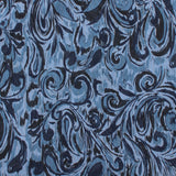 Chiffon with Metallic Print - CANNES - 011 - Paisley - Blue