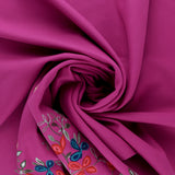 Tissu à manteau brodé - WESTMINSTER - 003 - Magenta