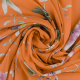 Printed Linen Look - TEXTURA - 001 - Tangerine