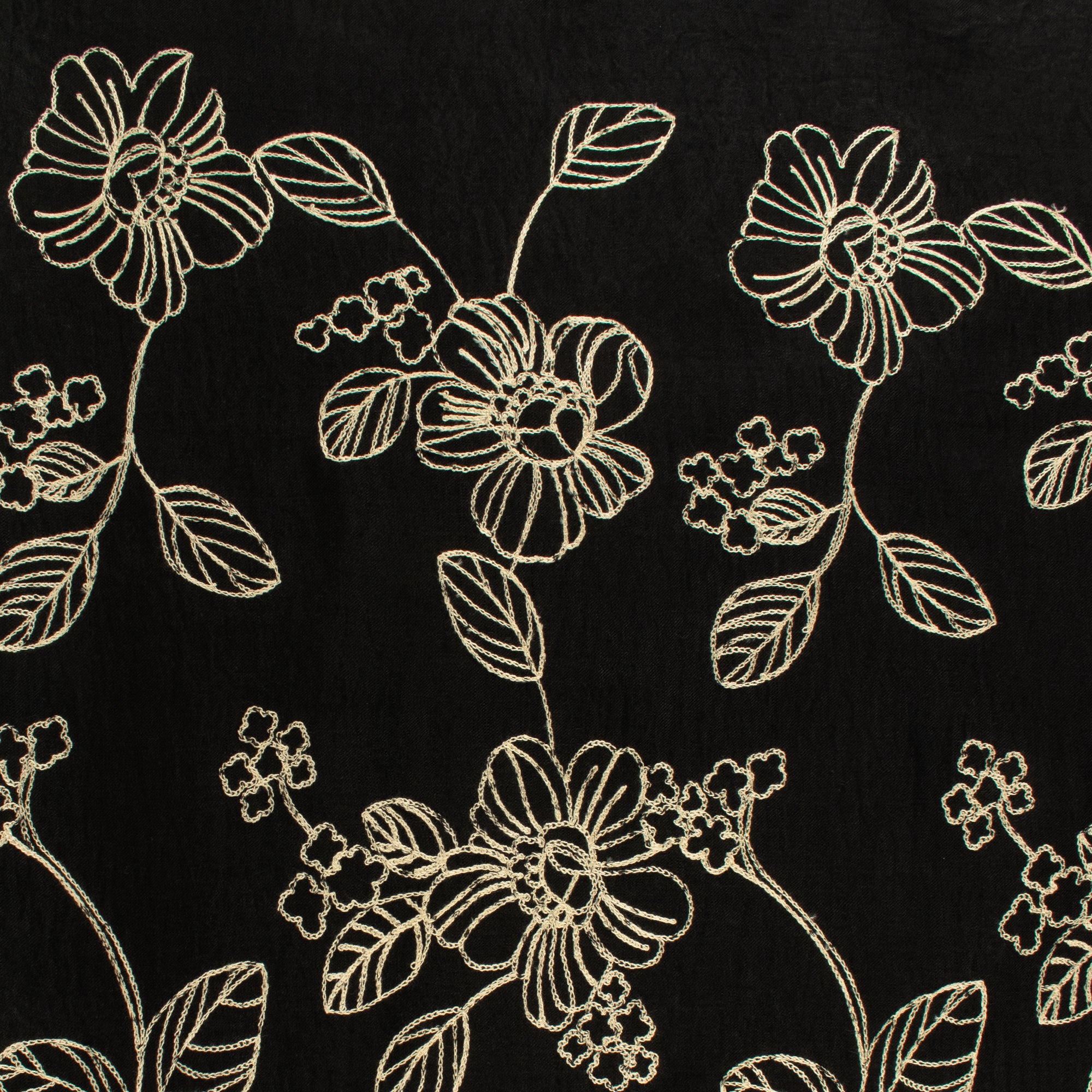 Gray Poly Embro Poly Embroidered - IN BLOOM - 003 - Black – Fabricville