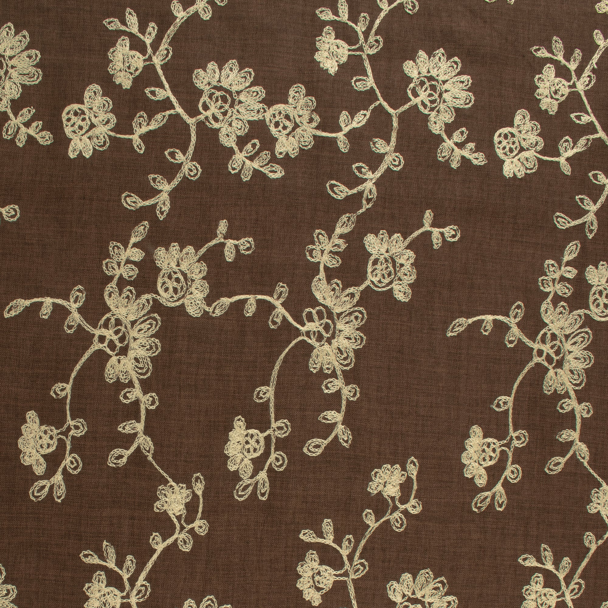 Gray Poly Embro Poly Embroidered - IN BLOOM - 004 - Brown – Fabricville