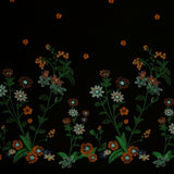 Mélange de rayonne brodé - EN FLEUR - 001 - Noir