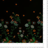 Mélange de rayonne brodé - EN FLEUR - 001 - Noir