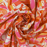 Mix of printed rayon and Linen  - BARBADOS - 006 - Pink