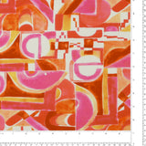 Mix of printed rayon and Linen  - BARBADOS - 006 - Pink