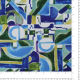 Mix of printed rayon and Linen  - BARBADOS - 007 - Blue