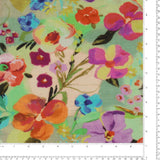 Mix of printed rayon and Linen  - BARBADOS - 008 - Green