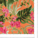 Mélange de rayonne et Lin imprimé - <BARBADOS> - 011 - Tangerine