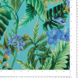 Mix of printed rayon and Linen  - BARBADOS - 012 - Aqua