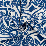 Mélange de Rayonne et Nylon imprimé - HAVANA II - 010 - Bleu