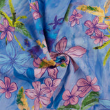 Mélange de rayonne et Lin imprimé - ESSENTIELS DE L'ÉTÉ - 003 - Bleu