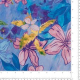 Mélange de rayonne et Lin imprimé - ESSENTIELS DE L'ÉTÉ - 003 - Bleu