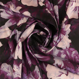 Satin imprimé - VICTORIA - 002 - Prune