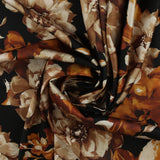 Printed Satin - Victoria - 008 - Black