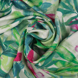 Satin imprimé - IBIZA - 003 - Vert