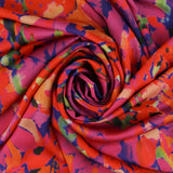 Satin imprimé - IBIZA - 004 - Rose Vif