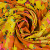 Satin imprimé - IBIZA - 005 - Orange
