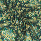 Printed Satin - NORA - 001 - Teal