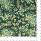 Printed Satin - NORA - 001 - Teal