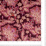 Satin imprimé - NORA - 002 - Merlot