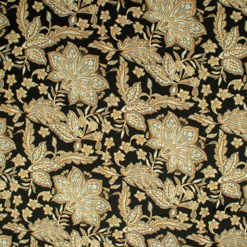 Satin imprimé - NORA - 003 - Noir