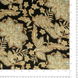 Satin imprimé - NORA - 003 - Noir