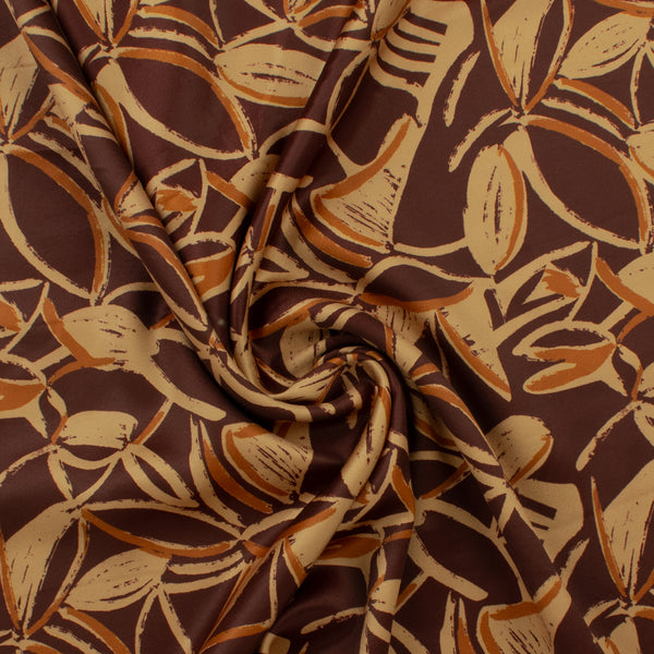 Printed Satin - NORA - 004 - Wine