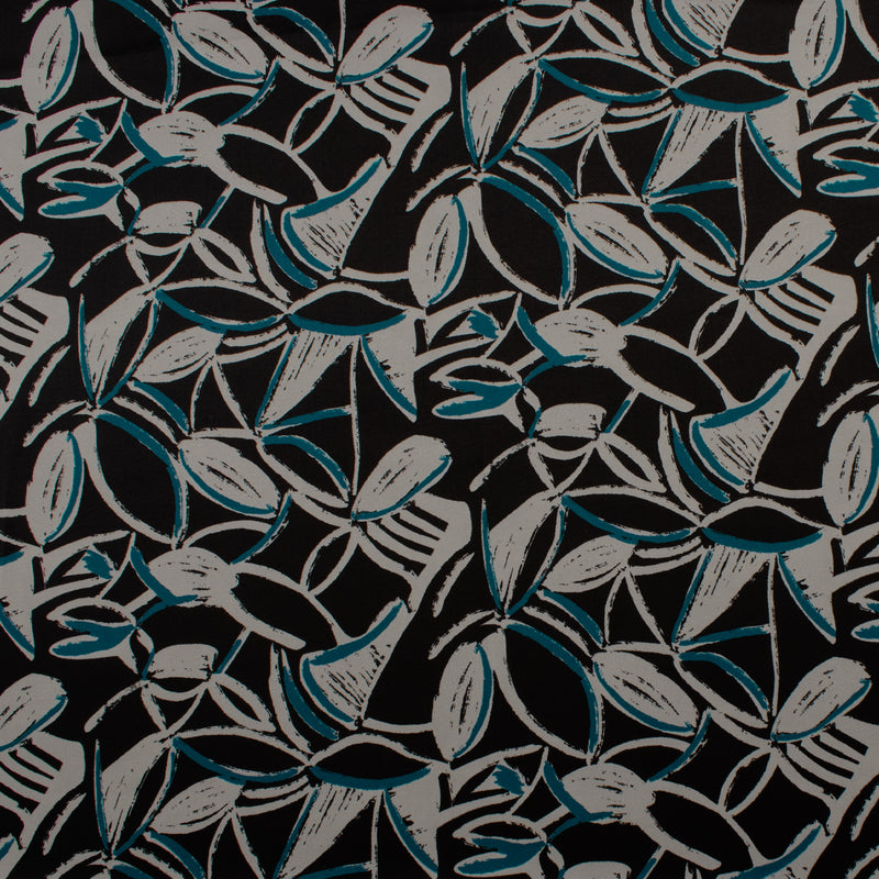 Satin imprimé - NORA - 005 - Noir