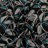 Satin imprimé - NORA - 005 - Noir