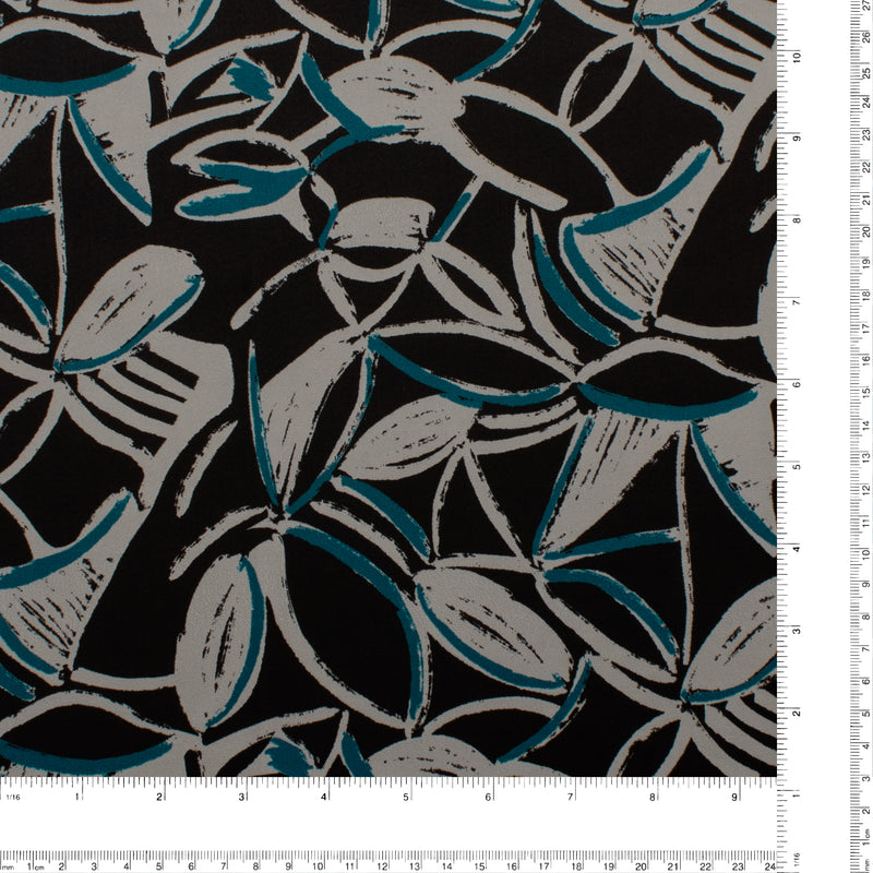 Satin imprimé - NORA - 005 - Noir