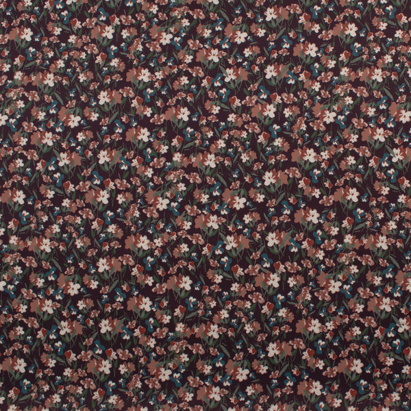 Printed Satin - NORA - 006 - Plum