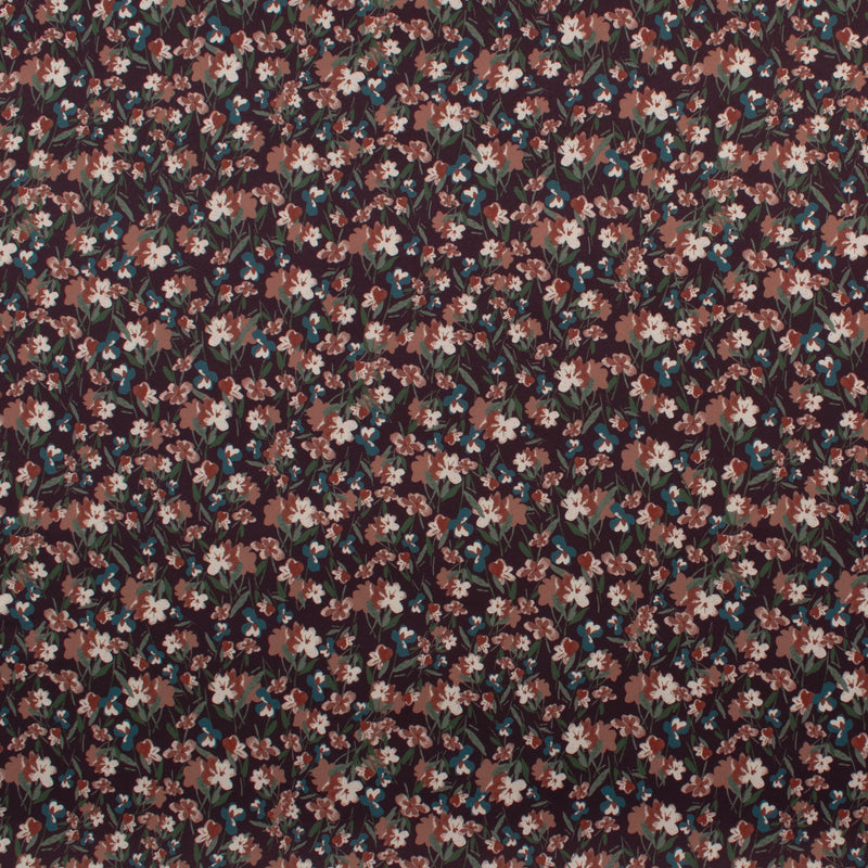 Printed Satin - NORA - 006 - Plum