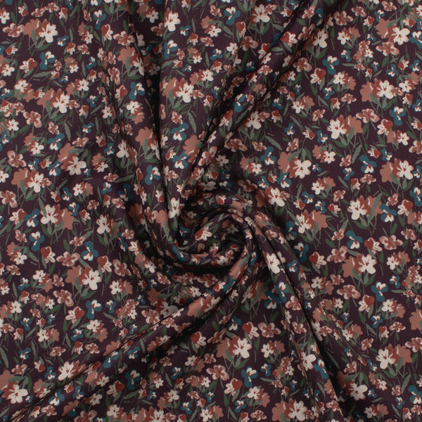 Printed Satin - NORA - 006 - Plum