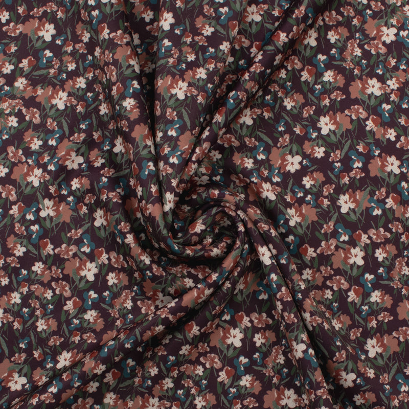 Printed Satin - NORA - 006 - Plum