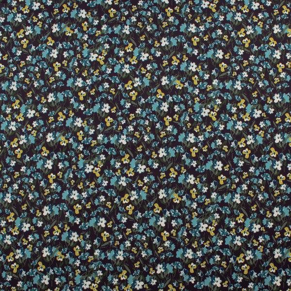 Printed Satin - NORA - 007 - Eggplant