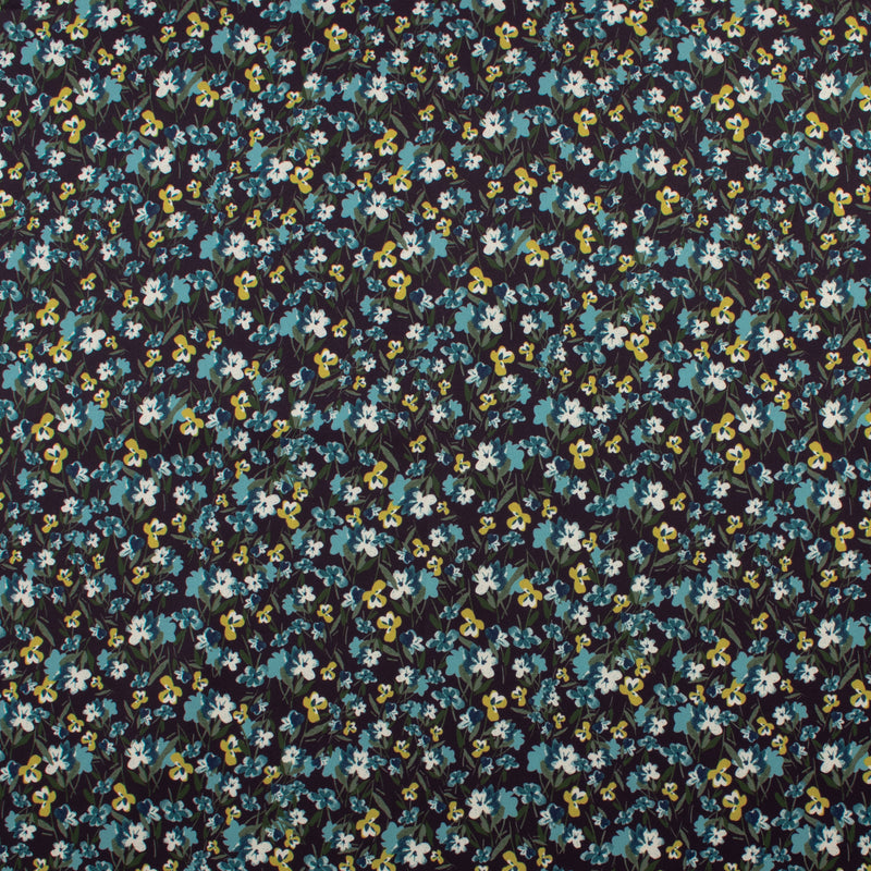 Satin imprimé - NORA - 007 - Aubergine