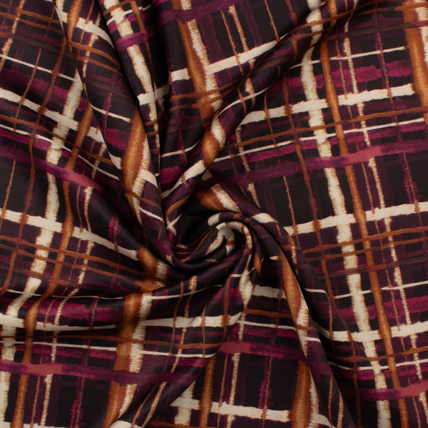 Printed Satin - NORA - 008 - Wine