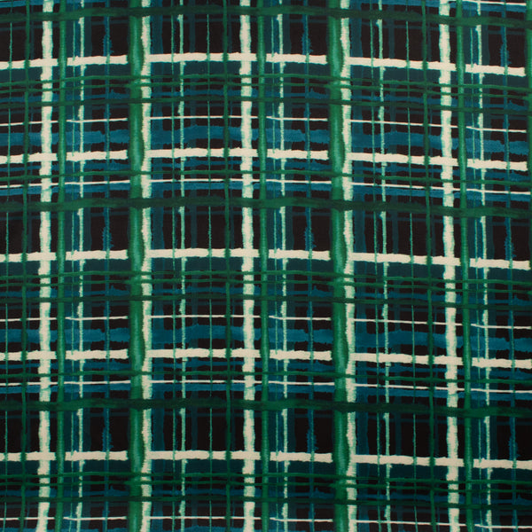 Printed Satin - NORA - 009 - Teal