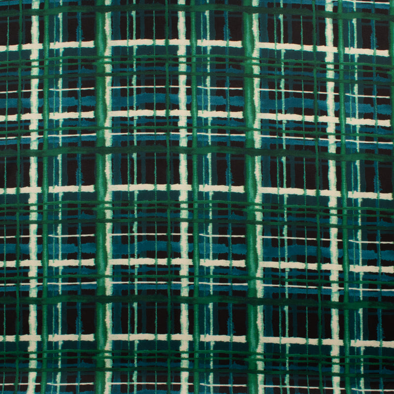 Printed Satin - NORA - 009 - Teal