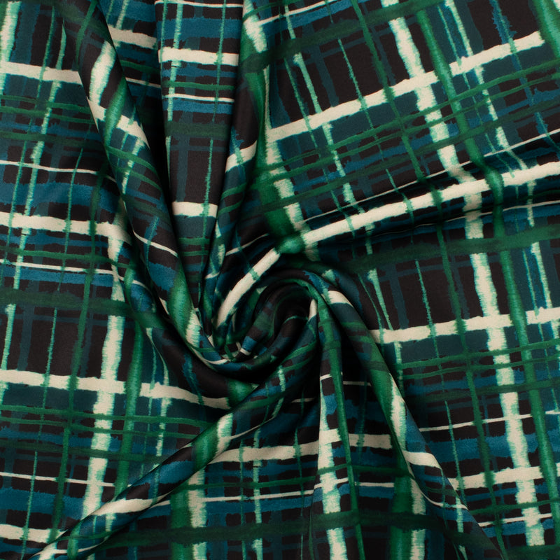 Printed Satin - NORA - 009 - Teal