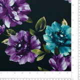 Satin imprimé - NORA - 011 - Sarcelle Foncé