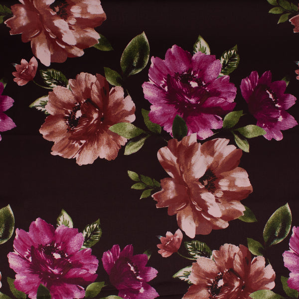 Printed Satin - NORA - 012 - Plum