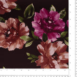 Satin imprimé - NORA - 012 - Prune